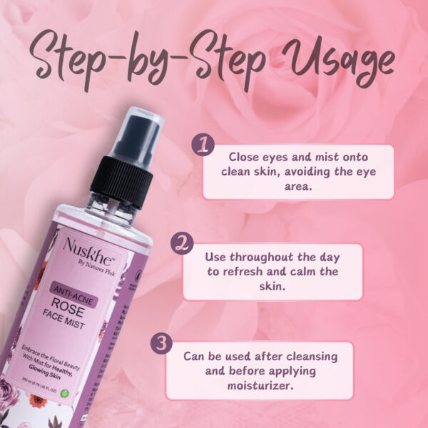 Nuskhe Anti Acne Rose Mist With Witch Hazel Extract - 200 ML - Image 4
